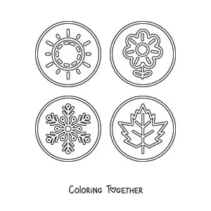 Coloring page of the seasons of the year