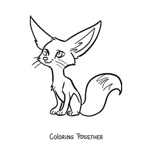 Coloring page of a desert fox
