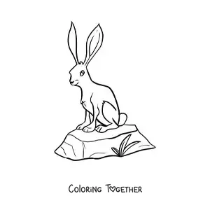 Coloring page of a desert hare