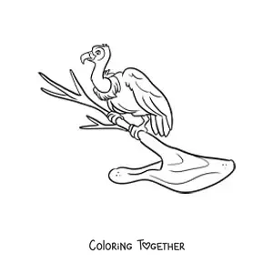 Coloring page of a desert vulture