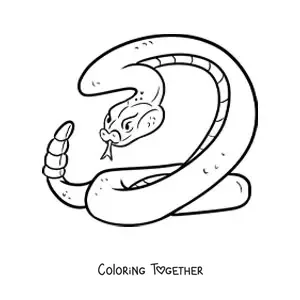 Coloring page of a rattlesnake