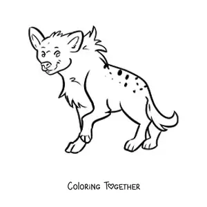 Coloring page of a desert hyena