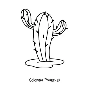 Coloring page of a cactus