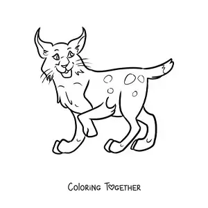 Coloring page of a desert lynx