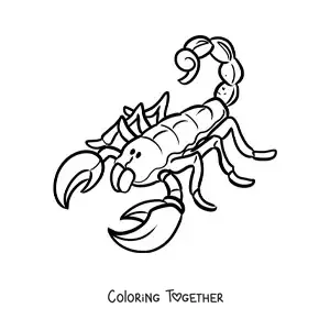 Coloring page of a desert scorpion