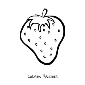 Coloring page of a strawberry
