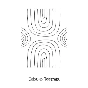 Coloring page of several rainbows in different positions