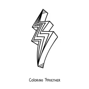 Coloring page of a lightning bolt