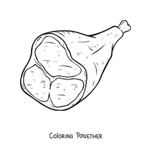 Coloring page of a cut of beef