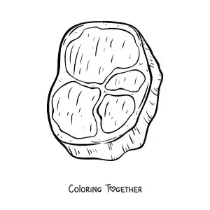 Coloring page of a beef steak fillet