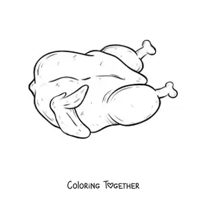 Coloring page of a piece of white meat