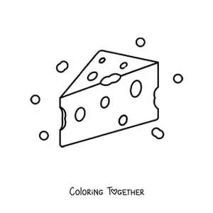 Coloring page of a gruyere-style cheese