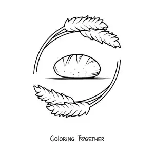 Coloring page of a loaf of wheat flour bread