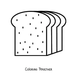 Coloring page of a loaf of whole wheat bread