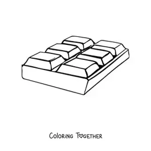 Coloring page of a chocolate bar