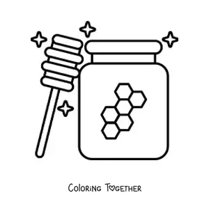 Coloring page of a jar of honey