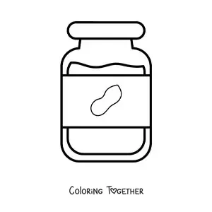 Coloring page of a jar of peanut butter