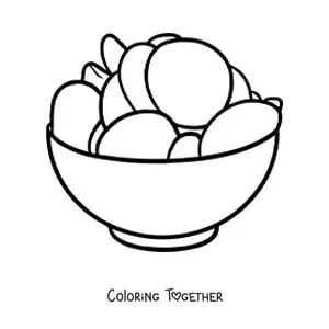 Coloring page of a bowl of potato chips