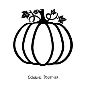 Coloring page of a big autumn pumpkin