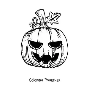 Coloring page of a Halloween pumpkin