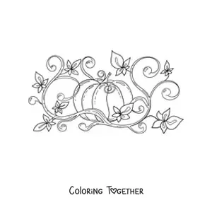 Coloring page of a pumpkin crop