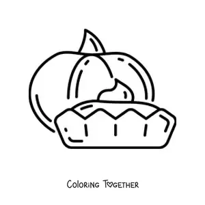 Coloring page of a pumpkin pie