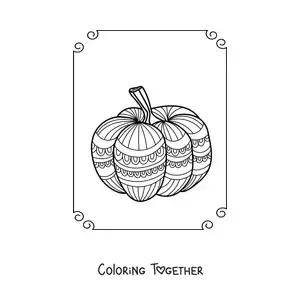 Coloring page of a pumpkin mandala