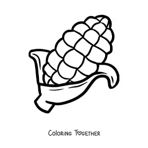 Coloring page of a big corn cob