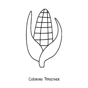 Coloring page of a corn cob