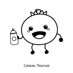 Coloring page of a cartoon tomato