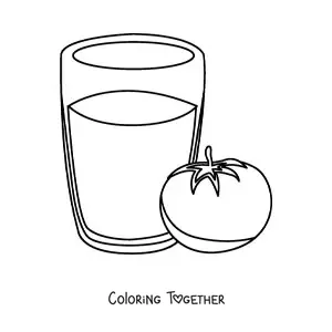 Coloring page of a glass of tomato juice