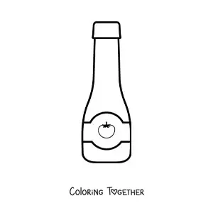 Coloring page of a bottle of tomato sauce