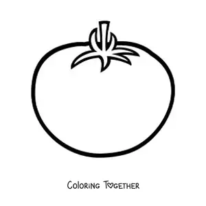 Coloring page of a whole tomato