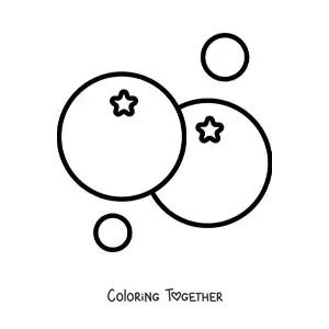 Coloring page of two simple tomatoes