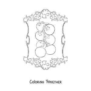 Coloring page of a tomato plant