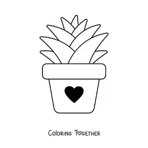 Coloring page of a succulent plant in a pot