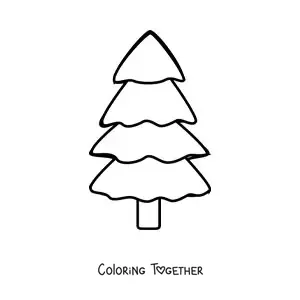 Coloring page of a big simple pine tree