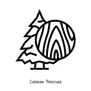 Coloring page of a piece of pine wood