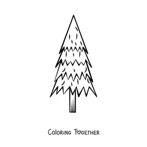 Coloring page of a pine tree
