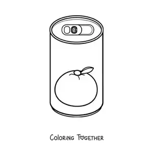Coloring page of a can of orange soda