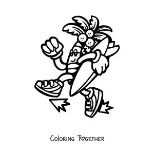 Coloring page of a cartoon palm tree