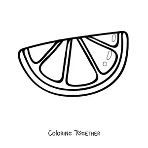 Coloring page of a slice of orange