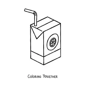 Coloring page of a carton of orange juice