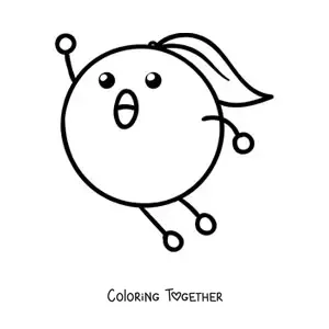 Coloring page of a cartoon orange jumping