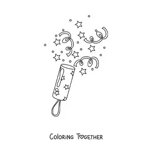 Coloring page of New Year confetti