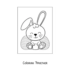 Coloring page of a big Easter bunny