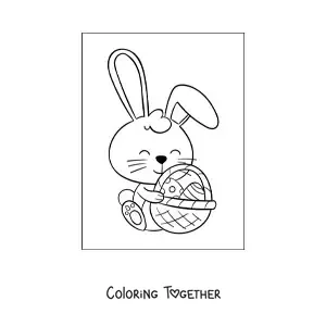 Coloring page of the cartoon Easter bunny