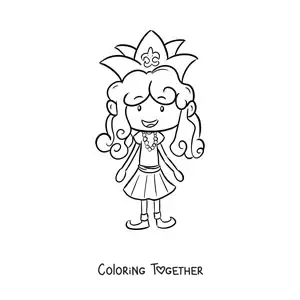 Coloring page of a carnival queen