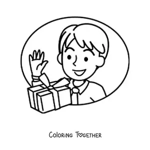 Coloring page of a gift for dad on Father's Day