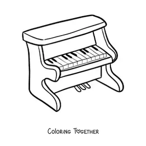 Coloring page of a large piano